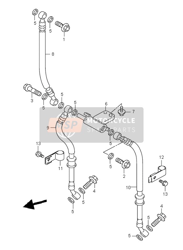 Suzuki SV650(N)(S) 2002 Front Brake Hose for a 2002 Suzuki SV650(N)(S)