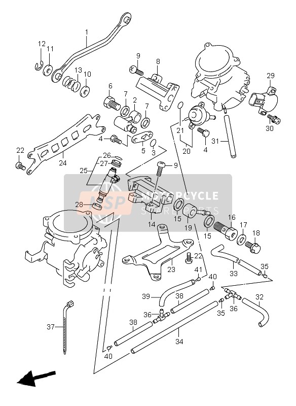 Suzuki TL1000R 2002 Pièces de montage du corps de papillon pour un 2002 Suzuki TL1000R