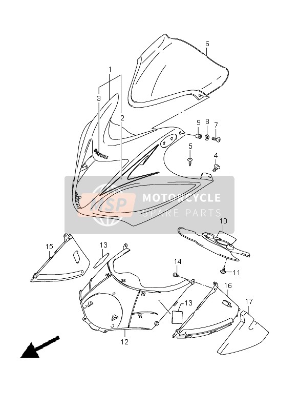 Suzuki GSX1300R HAYABUSA 2008 Cowling Body for a 2008 Suzuki GSX1300R HAYABUSA