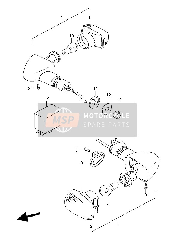 Suzuki TL1000R 2002 Turn Signal Lamp for a 2002 Suzuki TL1000R