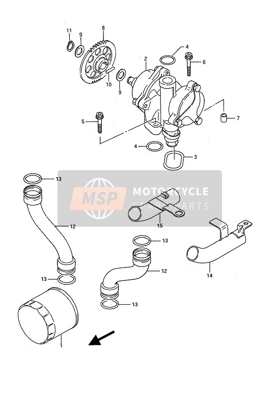 Suzuki GSX1100F 1990 La pompe à huile pour un 1990 Suzuki GSX1100F