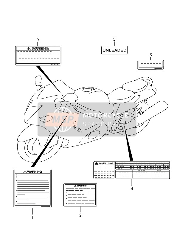 Suzuki GSX1300R HAYABUSA 2008 Label for a 2008 Suzuki GSX1300R HAYABUSA