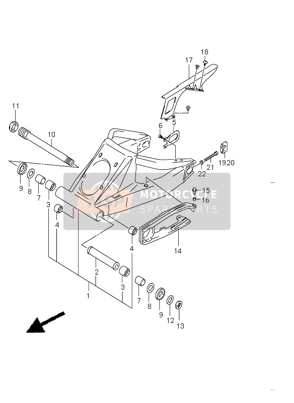 6100024F40YAP, Swinging Arm Assy, Rear, Suzuki, 0