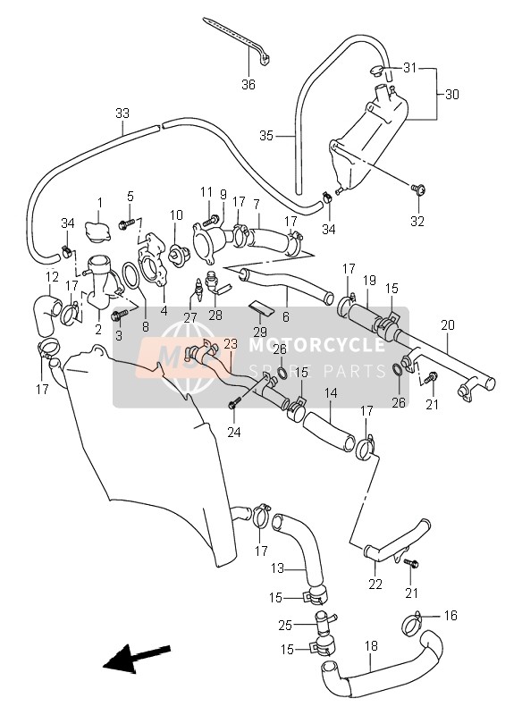 Suzuki RF900R 1995 KÜHLERSCHLAUCH für ein 1995 Suzuki RF900R