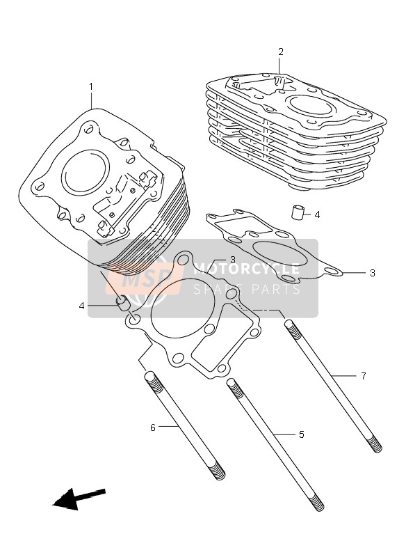 Suzuki VL125 INTRUDER 2002 Cilindro para un 2002 Suzuki VL125 INTRUDER