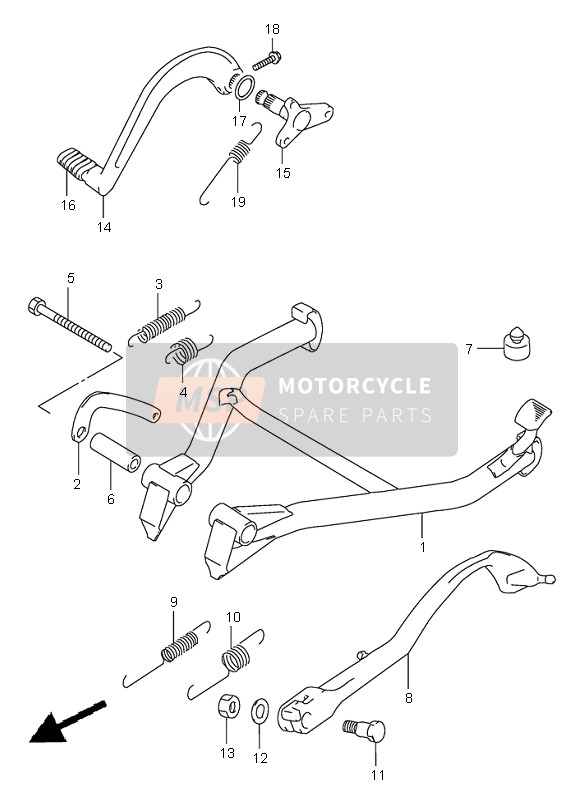 4312019C00, Arm, Brake Pedal Rod, Suzuki, 1