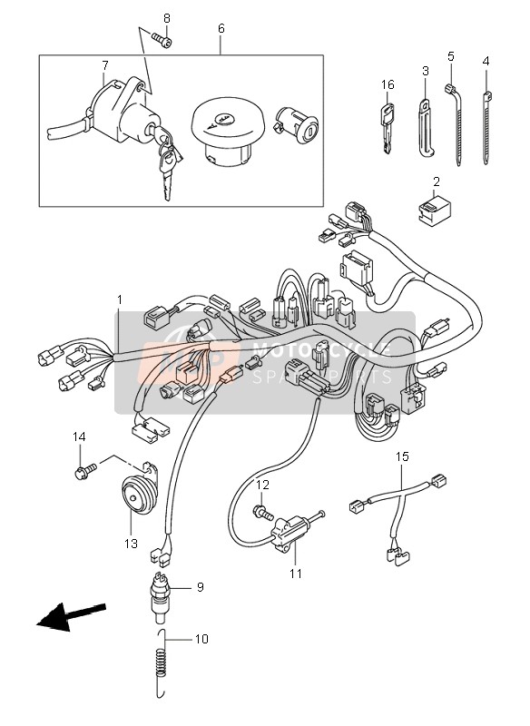 Suzuki VL125 INTRUDER 2002 Faisceau de câblage pour un 2002 Suzuki VL125 INTRUDER