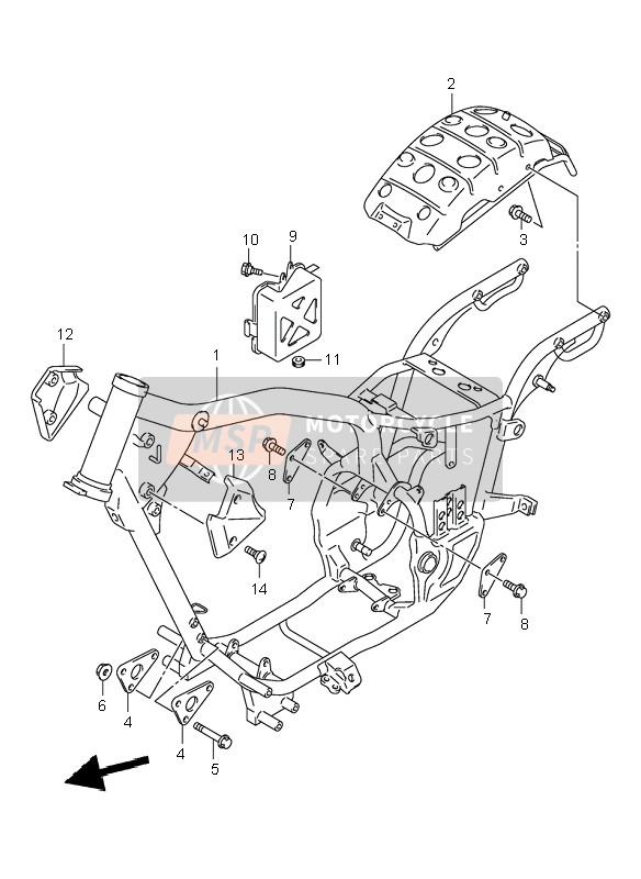 Suzuki VL125 INTRUDER 2002 Frame for a 2002 Suzuki VL125 INTRUDER