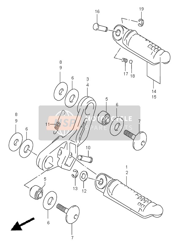 Suzuki GSX600F 1997 Footrest for a 1997 Suzuki GSX600F