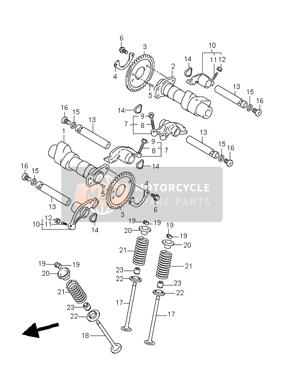 Suzuki VL250 INTRUDER 2002 NOCKENWELLE & VENTIL für ein 2002 Suzuki VL250 INTRUDER