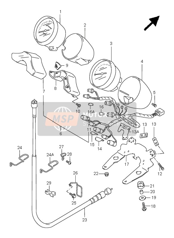 Suzuki GSF600(N)(S) BANDIT 1998 Tachimetro per un 1998 Suzuki GSF600(N)(S) BANDIT