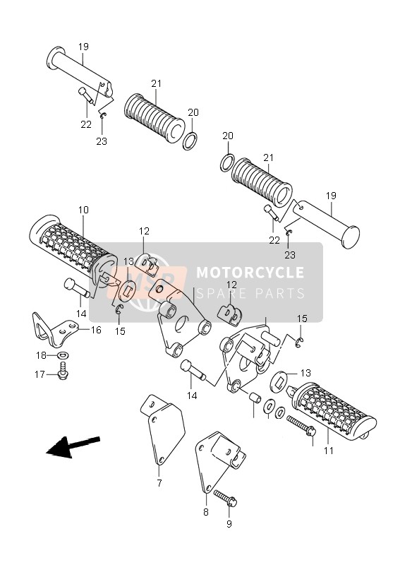 Suzuki VL250 INTRUDER 2002 Reposapiés para un 2002 Suzuki VL250 INTRUDER