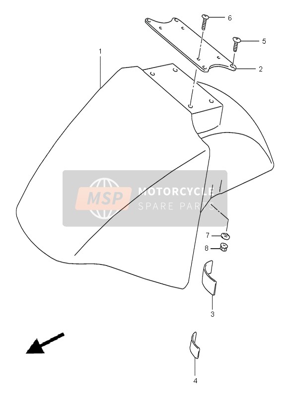 Suzuki GSX600F 1997 Garde-boue avant pour un 1997 Suzuki GSX600F