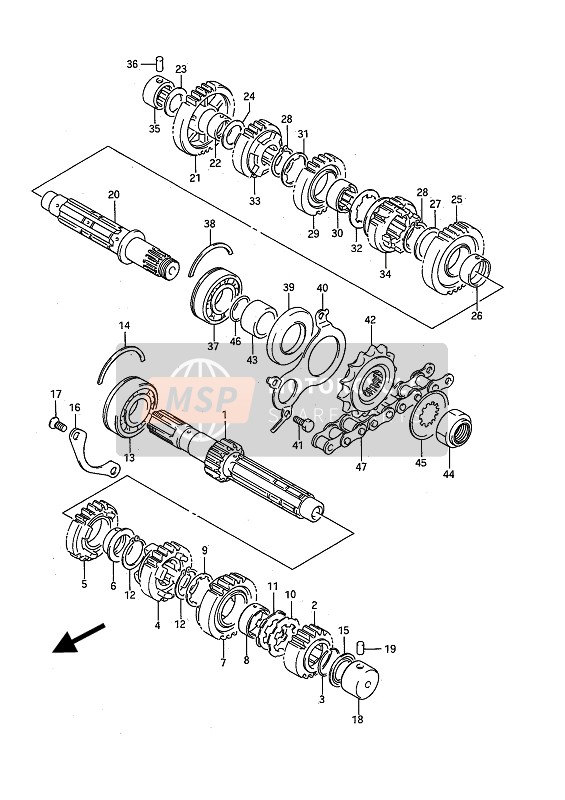 Suzuki GSX1100F 1991 Transmission pour un 1991 Suzuki GSX1100F