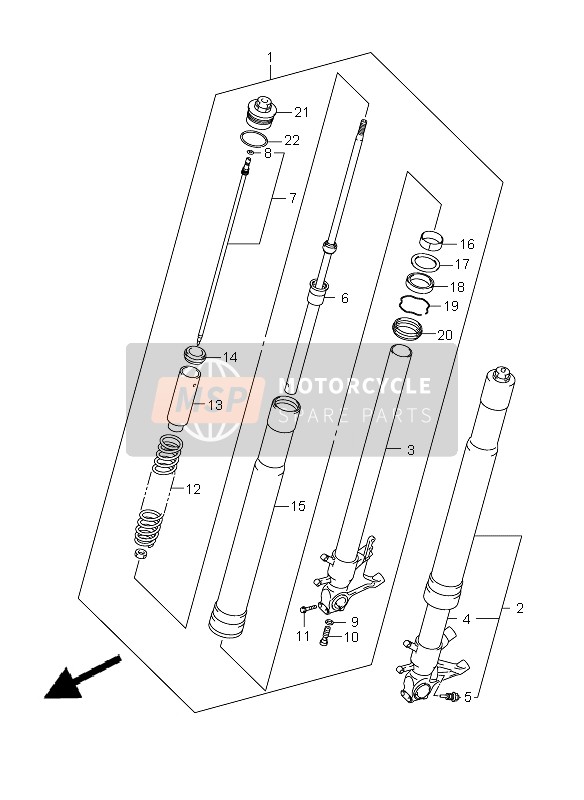 Suzuki GSX-R600 2008 Front Damper for a 2008 Suzuki GSX-R600