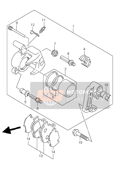 Suzuki VL250 INTRUDER 2002 BREMSSATTEL VORNE für ein 2002 Suzuki VL250 INTRUDER