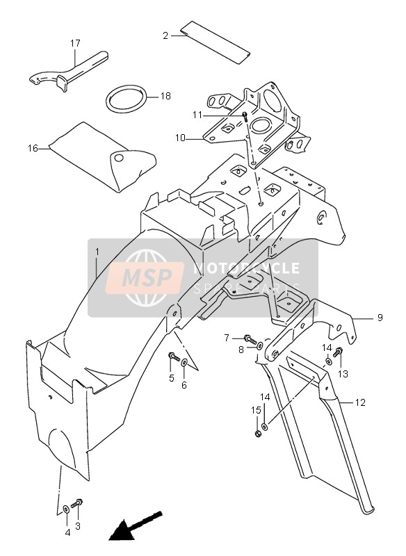 Suzuki GSX600F 1997 HINTERER KOTFLÜGEL für ein 1997 Suzuki GSX600F