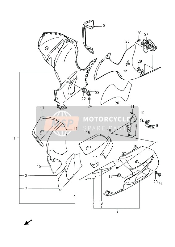 9447015H20YMF, Carenage, Suzuki, 0