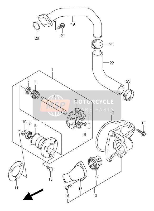 1741041F01, Gehaeuse. Wasserpumpe, Suzuki, 0