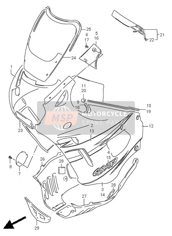 9442119C0133J, Panel, Cowling, Center, Suzuki, 2