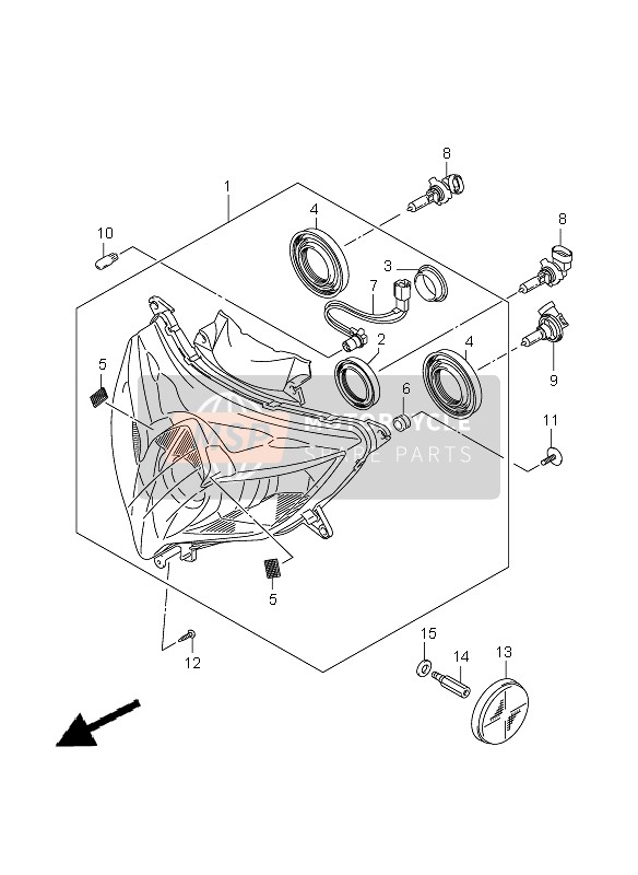 Suzuki GSX-R750 2008 Lámpara de cabeza para un 2008 Suzuki GSX-R750