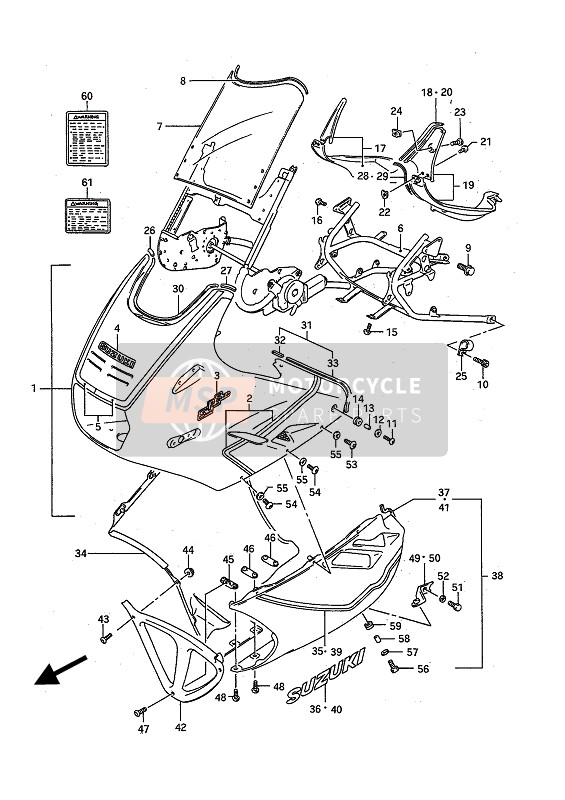 9443948B00, Molding, Side, Suzuki, 1