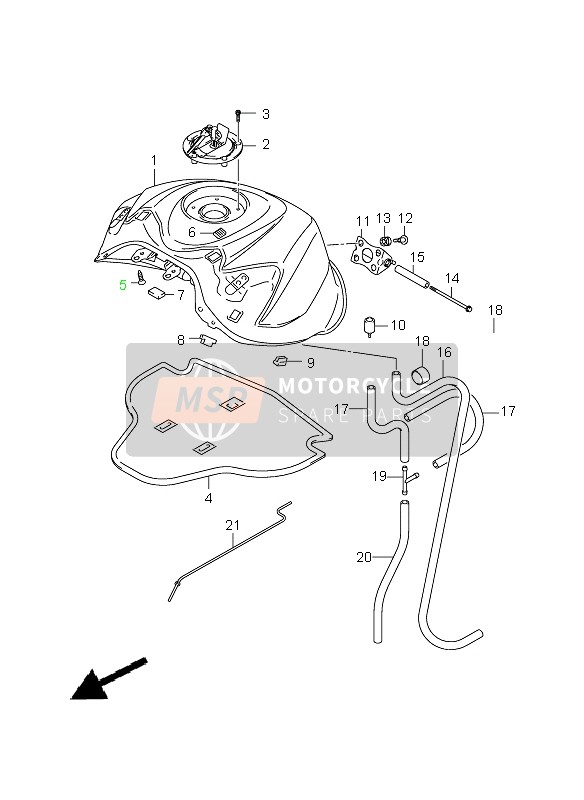 Suzuki GSX-R750 2008 Réservoir d'essence pour un 2008 Suzuki GSX-R750