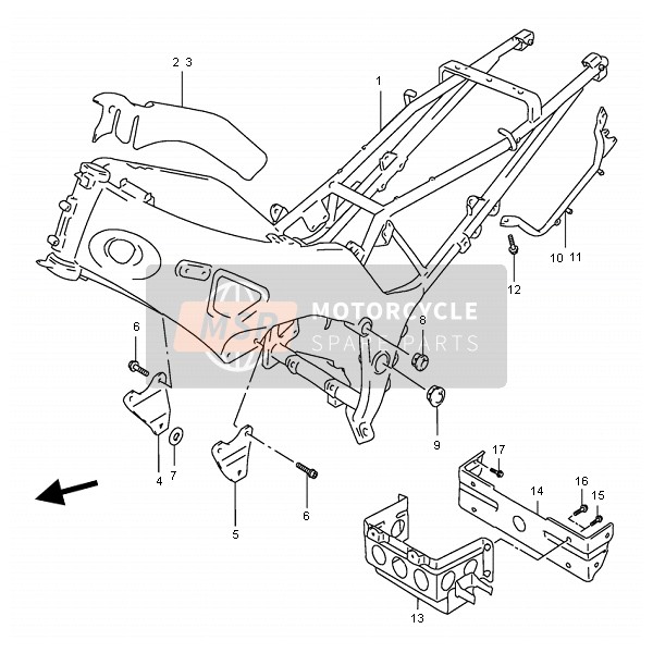 4110031E210FP, Frame (Silver), Suzuki, 0