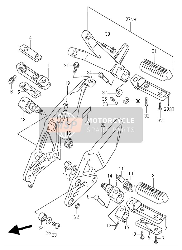 Suzuki RF900R 1995 Repose Pieds pour un 1995 Suzuki RF900R