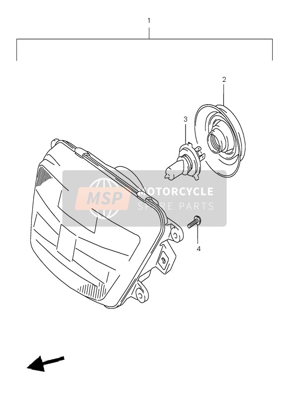 Suzuki GSF600(N)(S) BANDIT 1998 Lampada frontale (GSF600S E24) per un 1998 Suzuki GSF600(N)(S) BANDIT