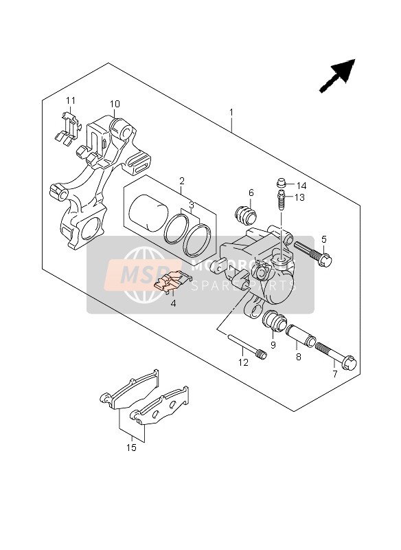 Suzuki GSX-R750 2008 Pinza posteriore per un 2008 Suzuki GSX-R750