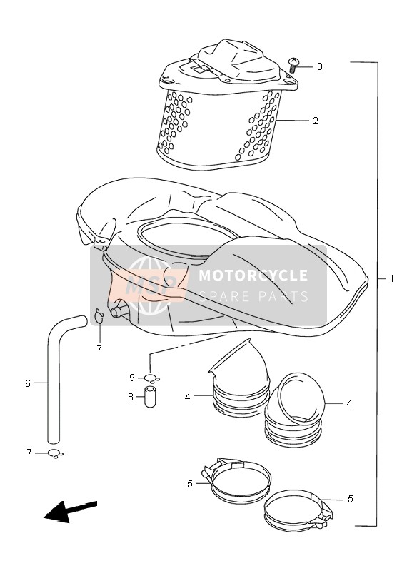 Suzuki VL1500 INTRUDER LC 2002 Air Cleaner for a 2002 Suzuki VL1500 INTRUDER LC