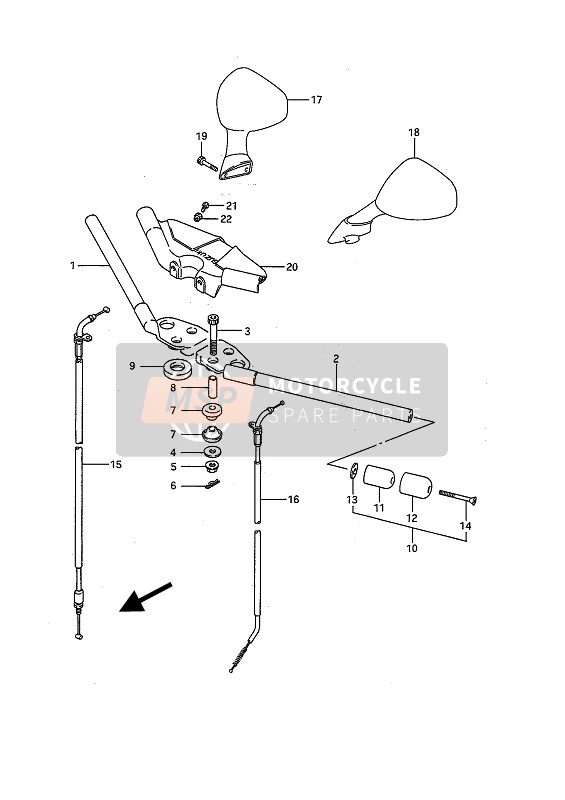 Suzuki GSX1100F 1992 Manubrio per un 1992 Suzuki GSX1100F