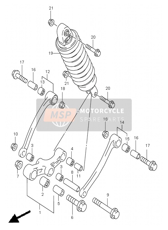 Suzuki GSX600F 1997 FEDERBEINHEBEL HINTEN für ein 1997 Suzuki GSX600F