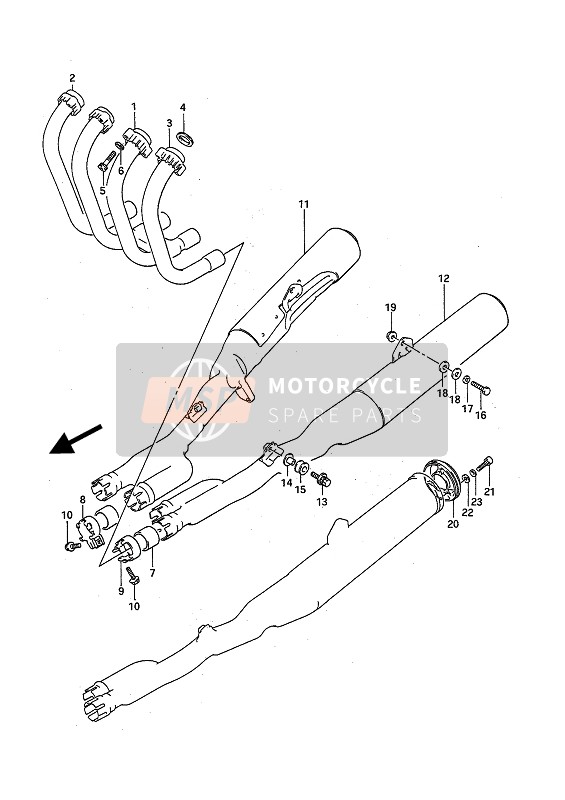 Suzuki GSX1100F 1994 Muffler for a 1994 Suzuki GSX1100F