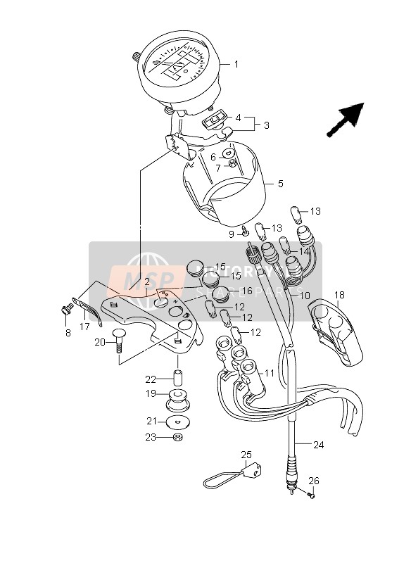 3491013G11, Cable Assy,Spee, Suzuki, 2