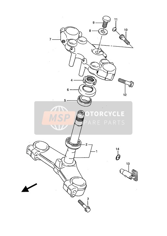 Suzuki GSX1100F 1994 Steering Stem for a 1994 Suzuki GSX1100F