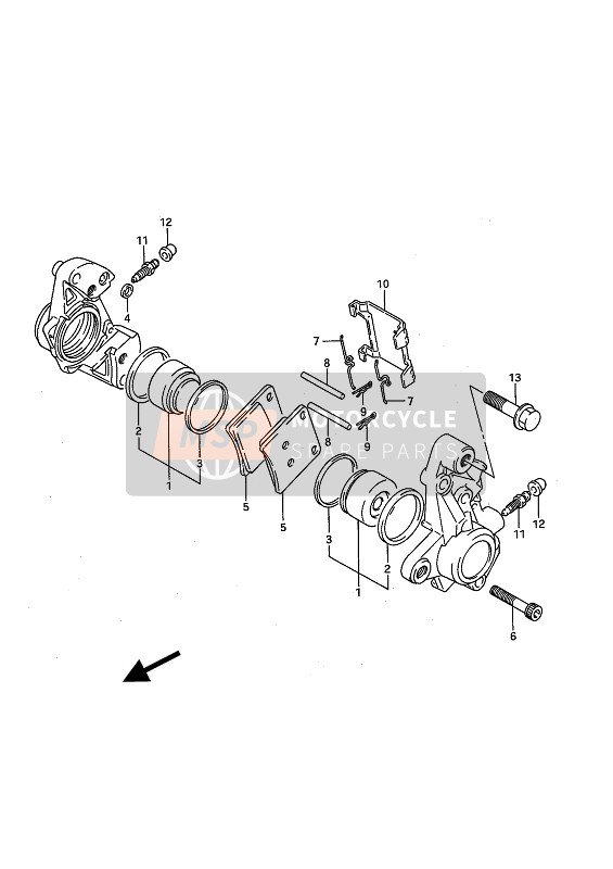 Suzuki GSX1100F 1994 Calibradores delanteros para un 1994 Suzuki GSX1100F