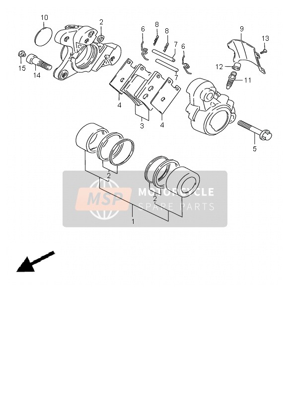 Suzuki VS1400 INTRUDER 2002 Front Caliper for a 2002 Suzuki VS1400 INTRUDER