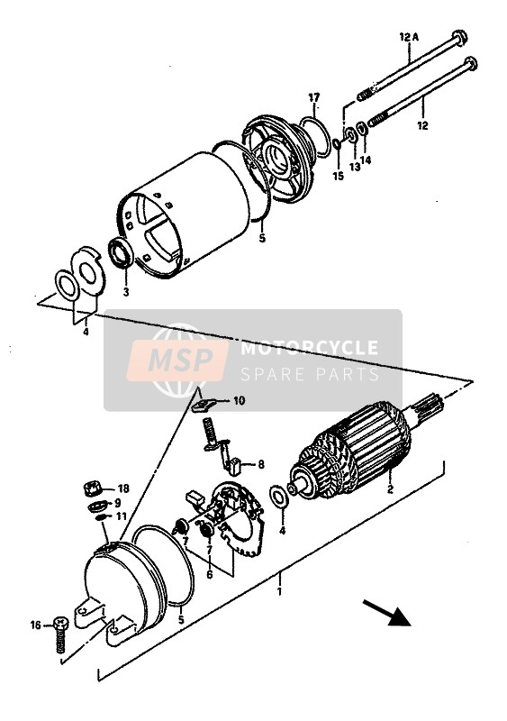 Suzuki GSX-R750 1989 Starting Motor for a 1989 Suzuki GSX-R750