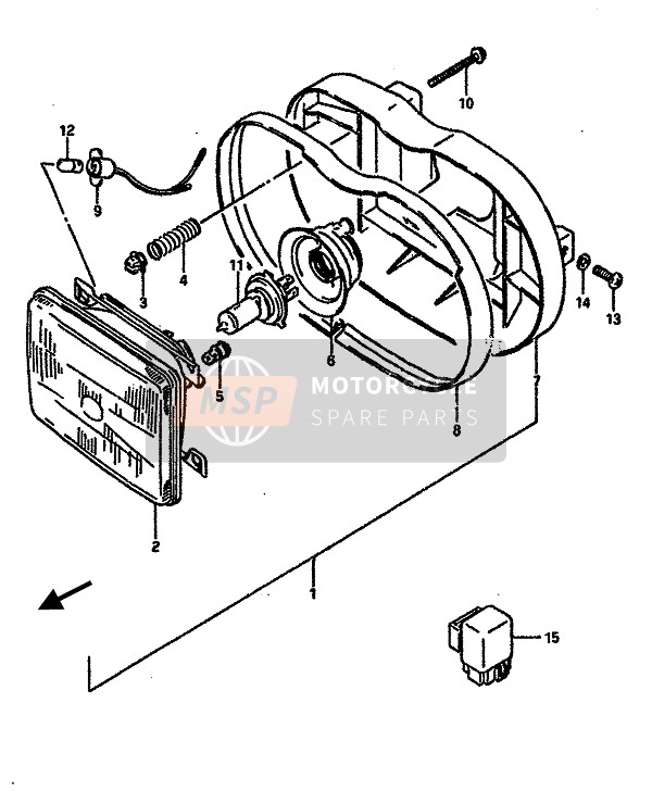 Suzuki GSX-R750 1989 Headlamp (E18) for a 1989 Suzuki GSX-R750