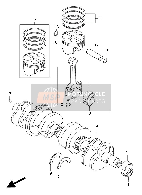 1210020C11050, Piston Set (OS:0.5), Suzuki, 0