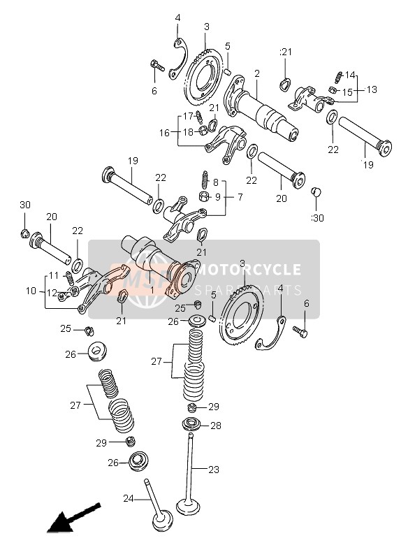 Suzuki VS800 INTRUDER 2002 Camshaft & Valve for a 2002 Suzuki VS800 INTRUDER