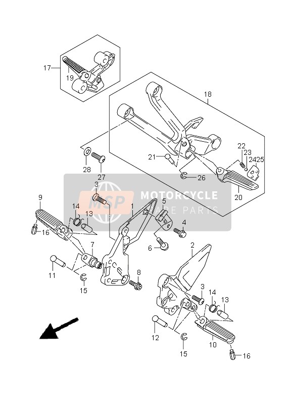 4352116G21, Traeger. Fussraste, Suzuki, 0