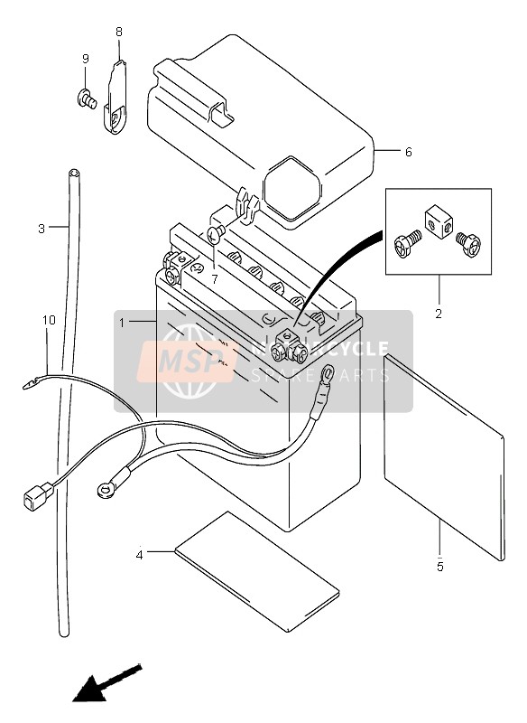 Suzuki VS800 INTRUDER 2002 Batterie pour un 2002 Suzuki VS800 INTRUDER