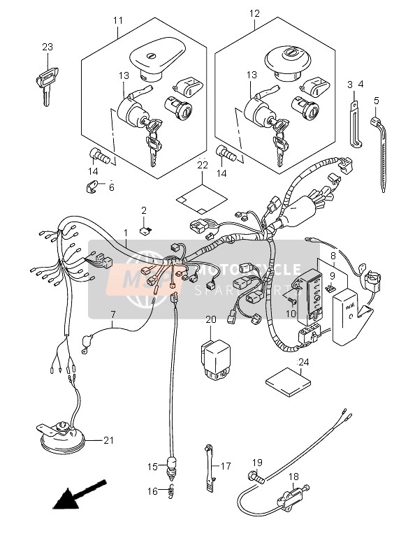 Suzuki VS800 INTRUDER 2002 Wiring Harness for a 2002 Suzuki VS800 INTRUDER