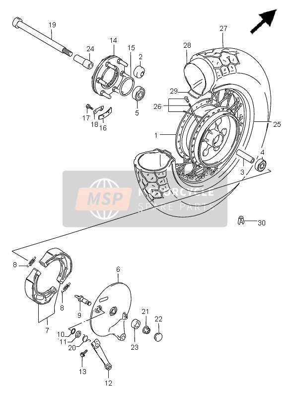 Suzuki VS800 INTRUDER 2002 Rear Wheel for a 2002 Suzuki VS800 INTRUDER