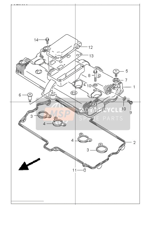 Suzuki GSF1200(N)(S) BANDIT 2002 Le couvre-culasse pour un 2002 Suzuki GSF1200(N)(S) BANDIT