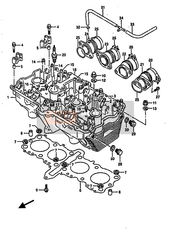 Suzuki GSX-R750 1990 ZYLINDERKOPF für ein 1990 Suzuki GSX-R750