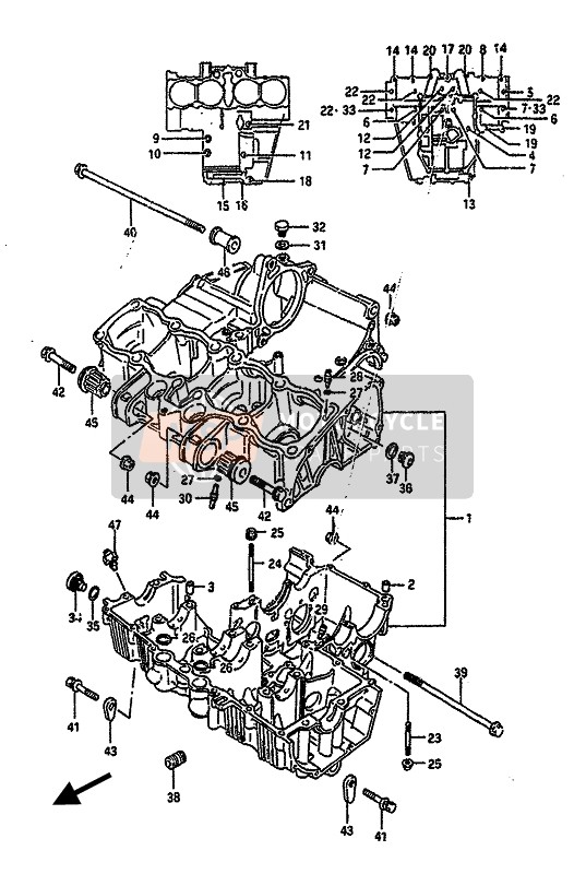 Suzuki GSX-R750 1990 Crankcase for a 1990 Suzuki GSX-R750